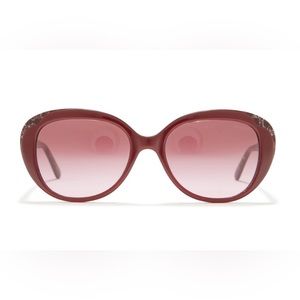 Coach 53mm Square Sunglasses Burgundy Glitter Sig C NWT